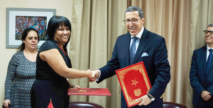Omar Hilale et Anayansi Rodriguez Camejo Maroc Cuba