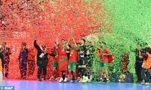 CAN de futsal 2024 Le Maroc brille a nouveau et sadjuge son 3e titre consecutif en battant lAngola 5 1 504x300 1